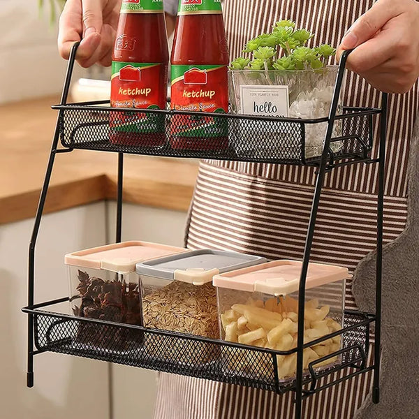 2 Layer Iron Kitchen Storage Rack