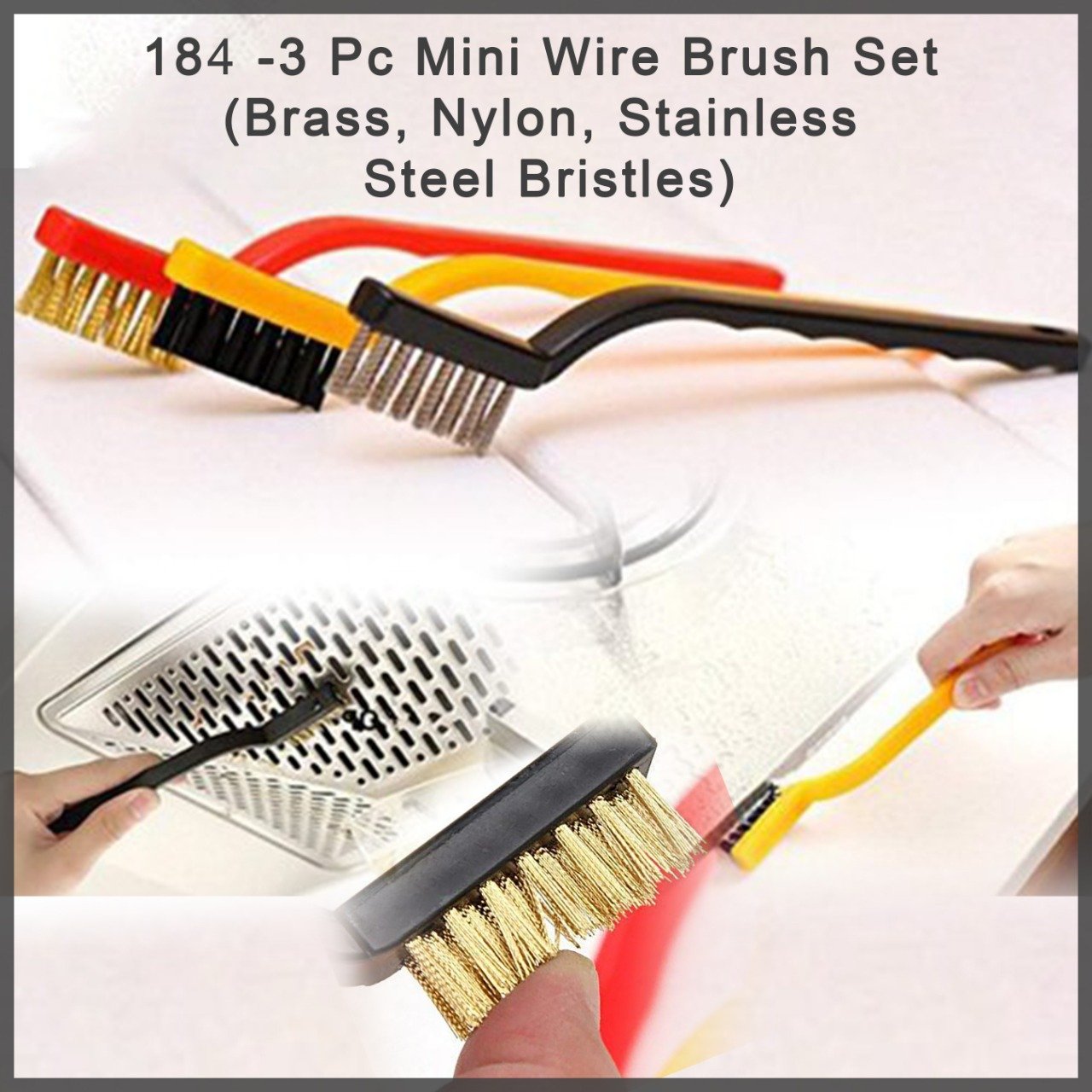 3PC Gas Stove Wire Clean Brush Set